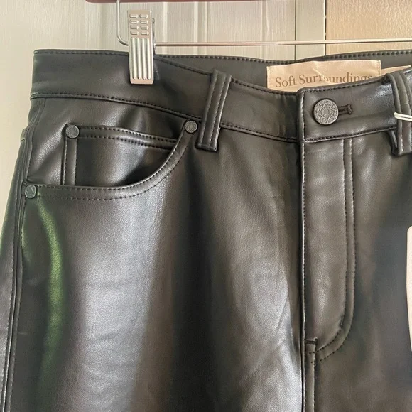 Soft Surroundings‎ Faux Leather Skinny Pants Black High Rise Women’s Size 10 NWT - Picture 5 of 8